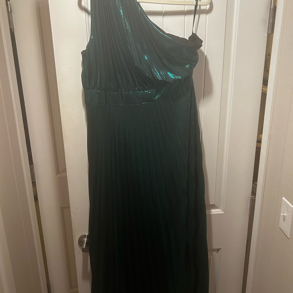 Elegant 2XL Green One-Shoulder Dress